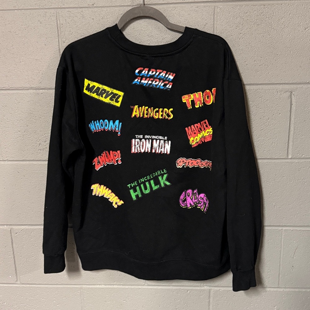 Marvel Black Sweatshirt and Pants with Colorful Graphic - Picture 3 of 8